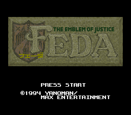 Feda - The Emblem of Justice Title Screen